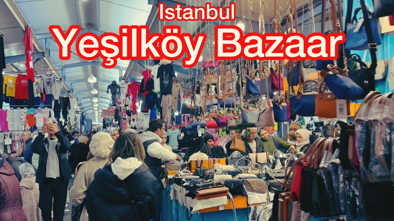 Yeşilk&ouml;y Bazaar,Istanbul with shocking prices| Wednesday Bazaar walking tour  | 4k UHD