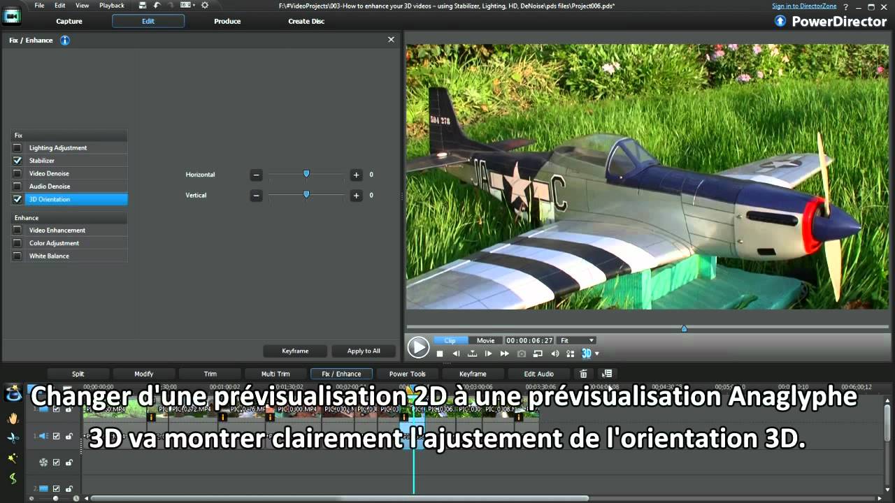 PowerDirector 10 tutoriel - Comment am&eacute;liorer vos vid&eacute;os 3D