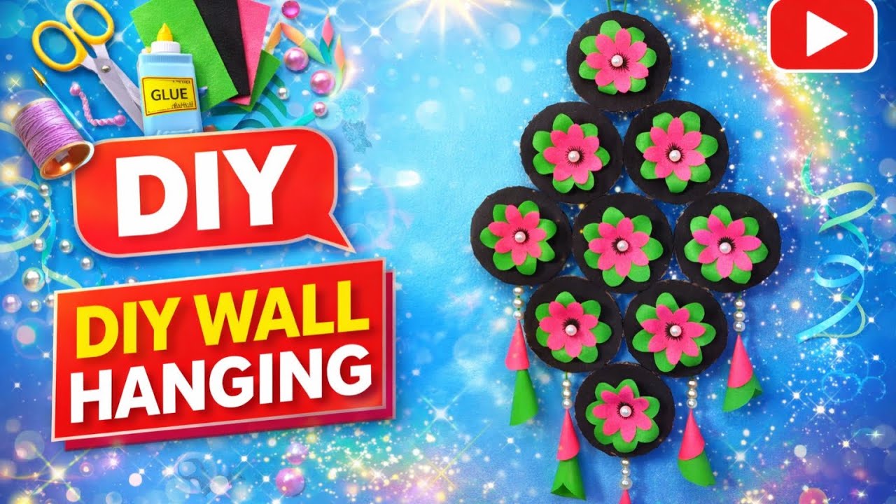 DIY Flower Wall Hanging 🌸 | Easy Craft for Room Decor#osmcraft 🍁