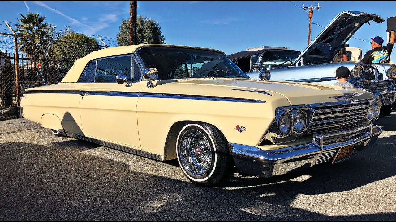 Cream LS swapped 1962 Impala convertible (watch in HD)