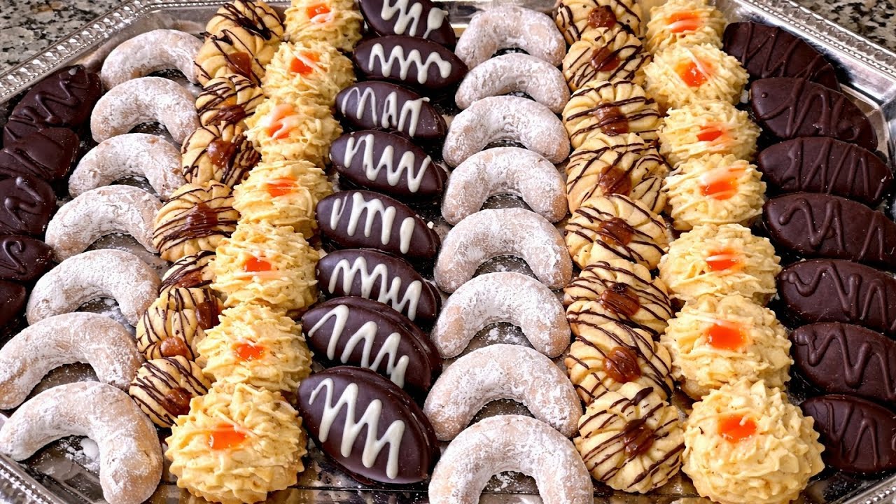 حلويات سهلة ولذيذة بعجينة واحدة 😋 ساهلة واقتصادية بأربعة اشكال بكمية كثيرة