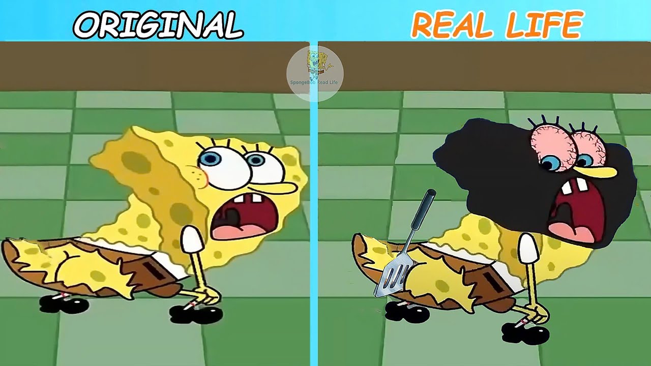 SpongeBob Spoon Clip | SpongeBob Original vs Real life | SpongeBob Animation #spongebob