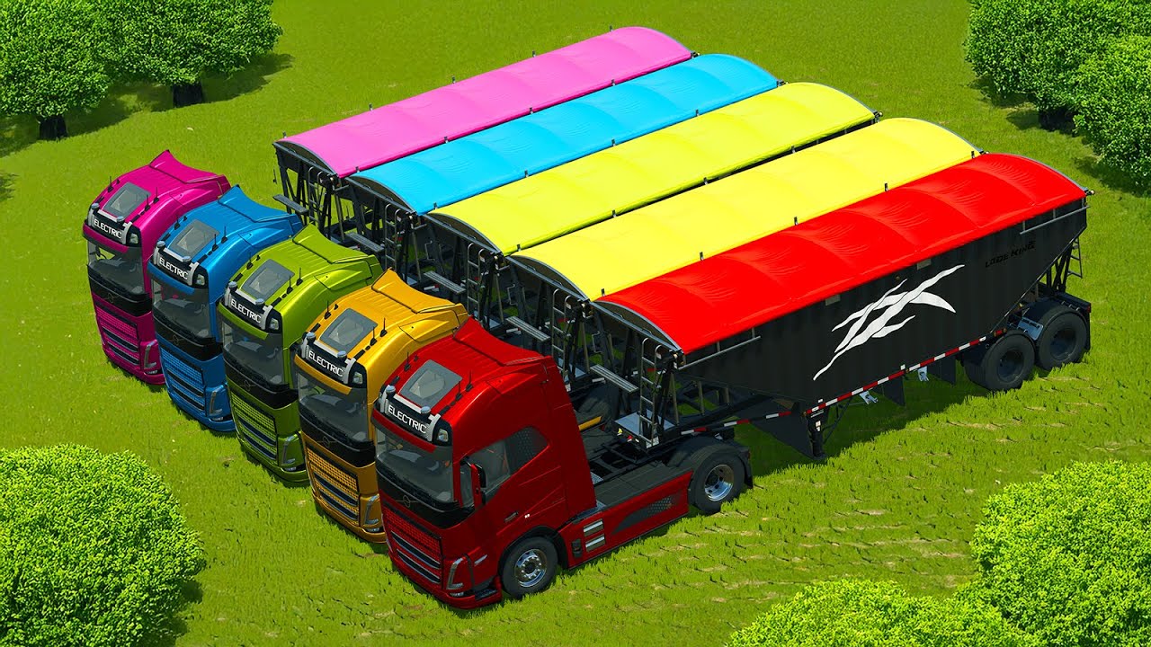 СБОР ПШЕНИЦЫ КОМБАЙНОМ CASE И ТРАНСПОРТИРОВКА VOLVO TRUCKS - Farming Simulator 25