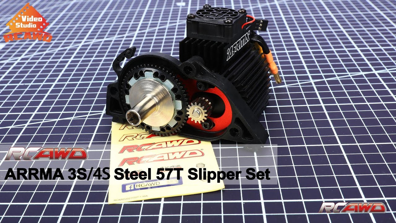 RCAWD Arrma 3S/4S Upgrades Steel 57T 0.8Mod Slipper Set assembly video