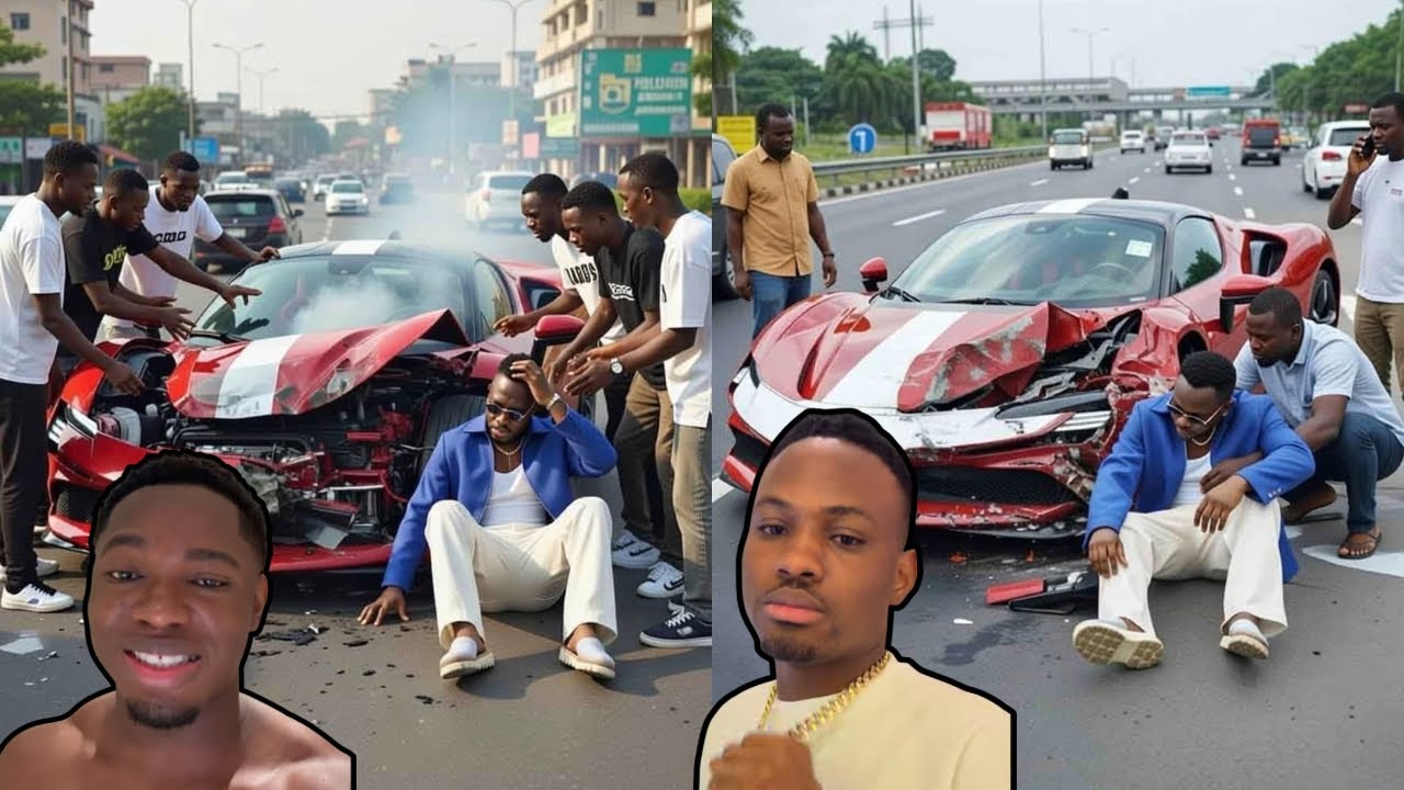 Habby Forex Partner Jeff Benson Crash his Ferrari in Lagos Nigeria 