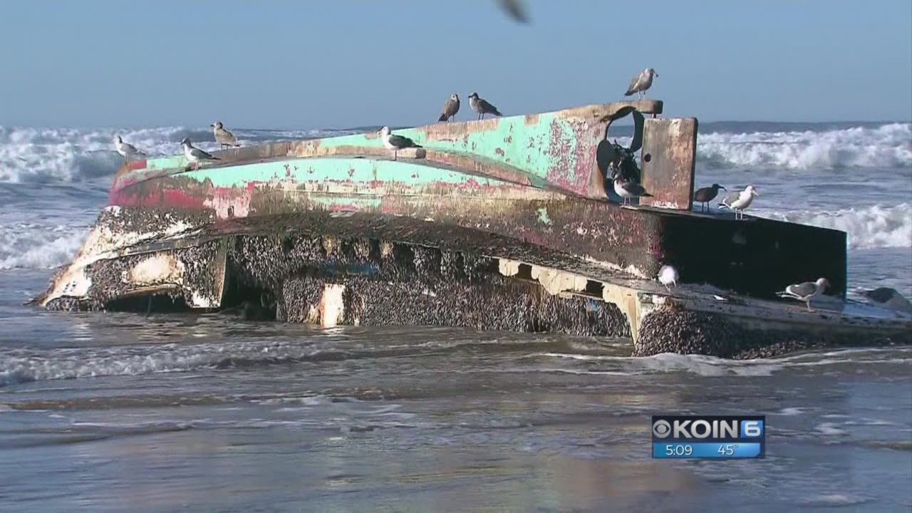 Boat from 2011 tsunami washes up on Oregon Coast