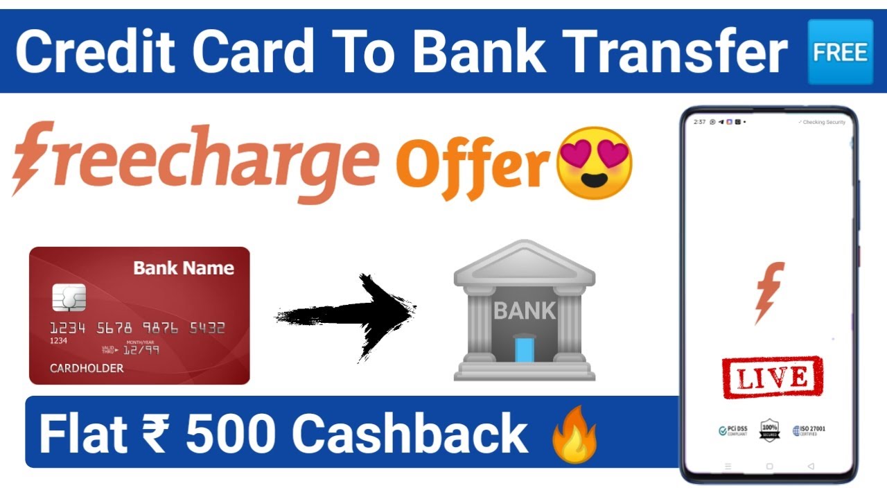Credit Card To Bank Transfer | FreeCharge Rent Payment By Credit Card & Win Flat ₹ 500 Cashback