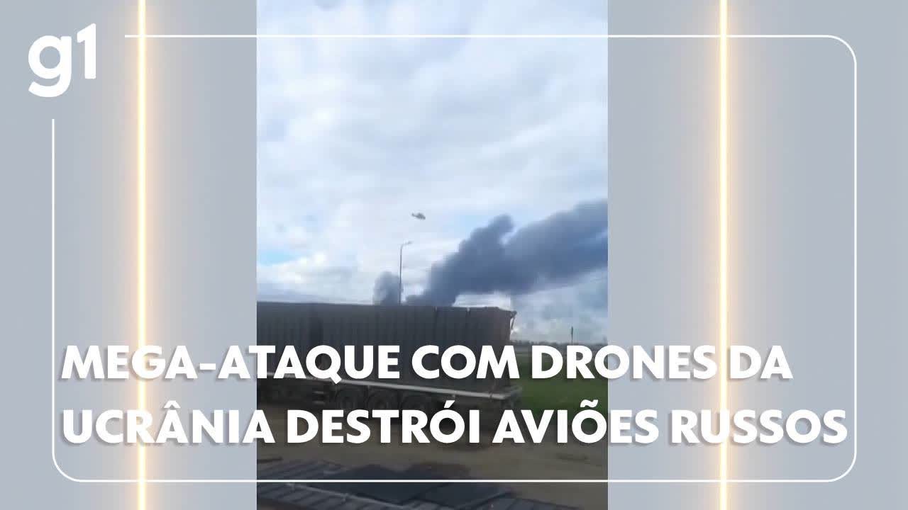 Mega-ataque com drones da Ucrânia destrói aviões russos