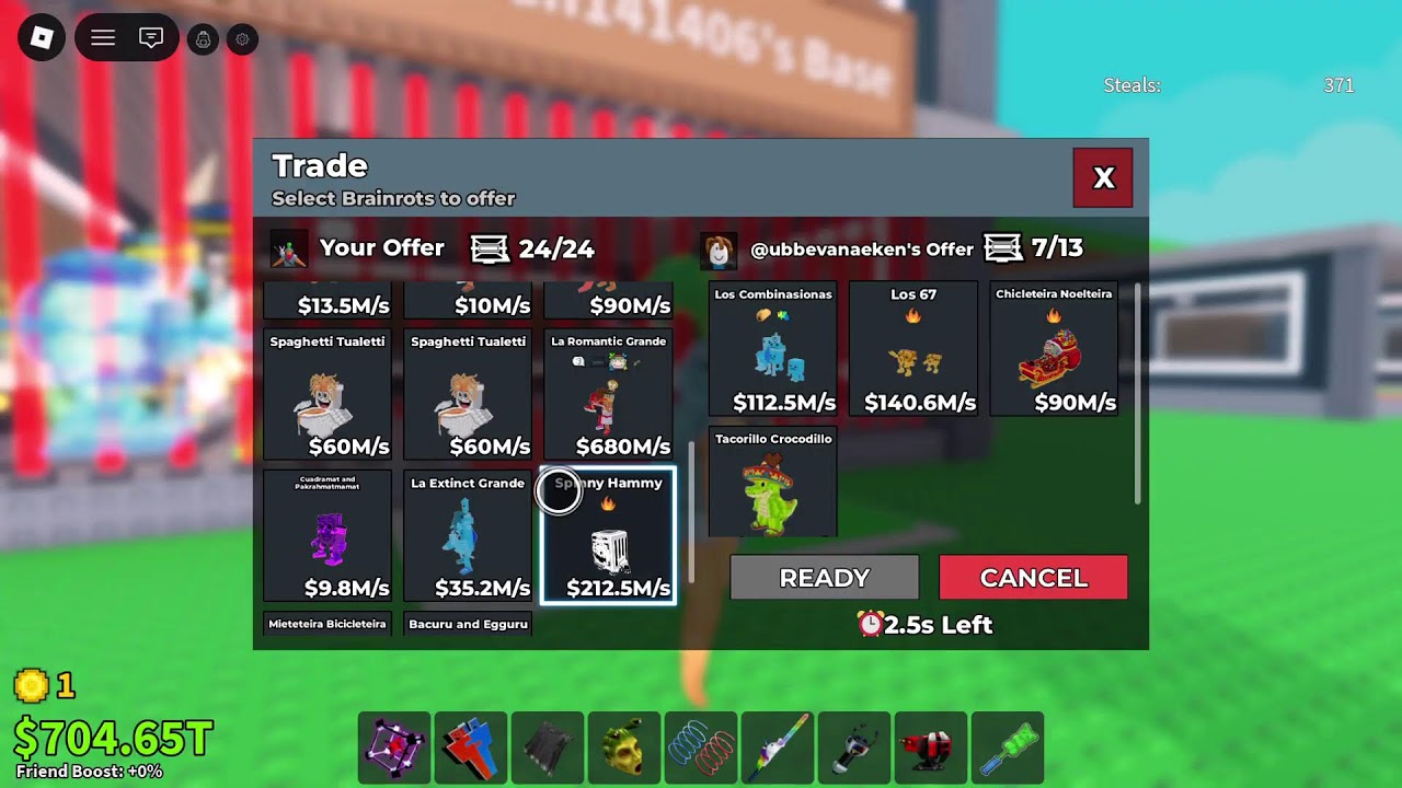 Trading in sab, user is Monkeyman141406!!!