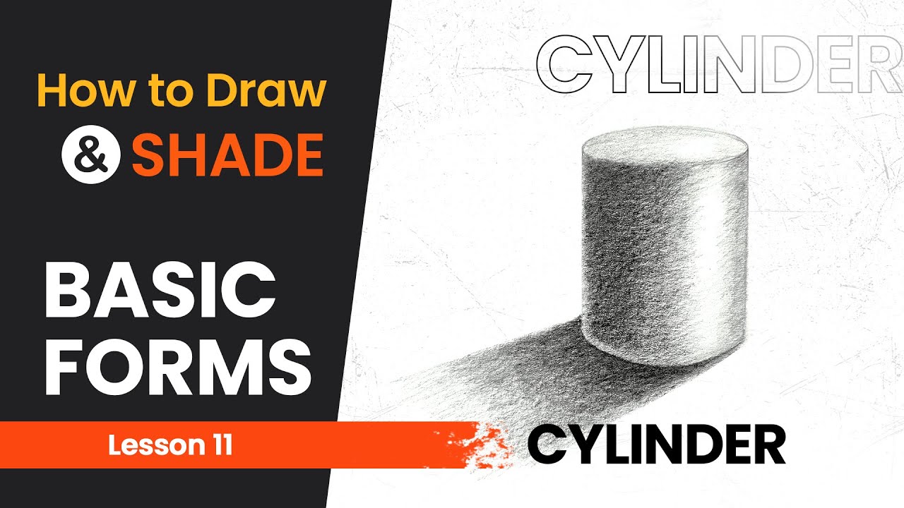 How to Draw a Cylinder easily | Draw and Shade a Cylinder step by step | Shading a 3D Cylinder