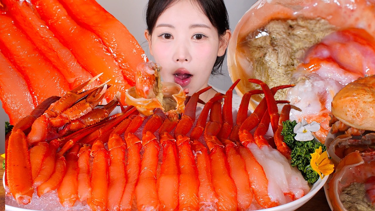 못 끊어요 홑게🦀✨ 단홍게 홑게 회,  몸통 회, 찜 먹방  Red Snow Crab Hotge [eating show] mukbang korean food