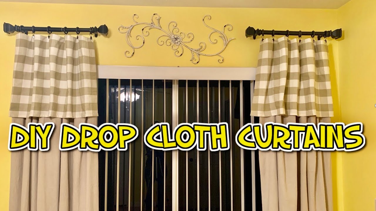 DROP CLOTH CURTAINS/DIY/ NO SEW CURTAINS