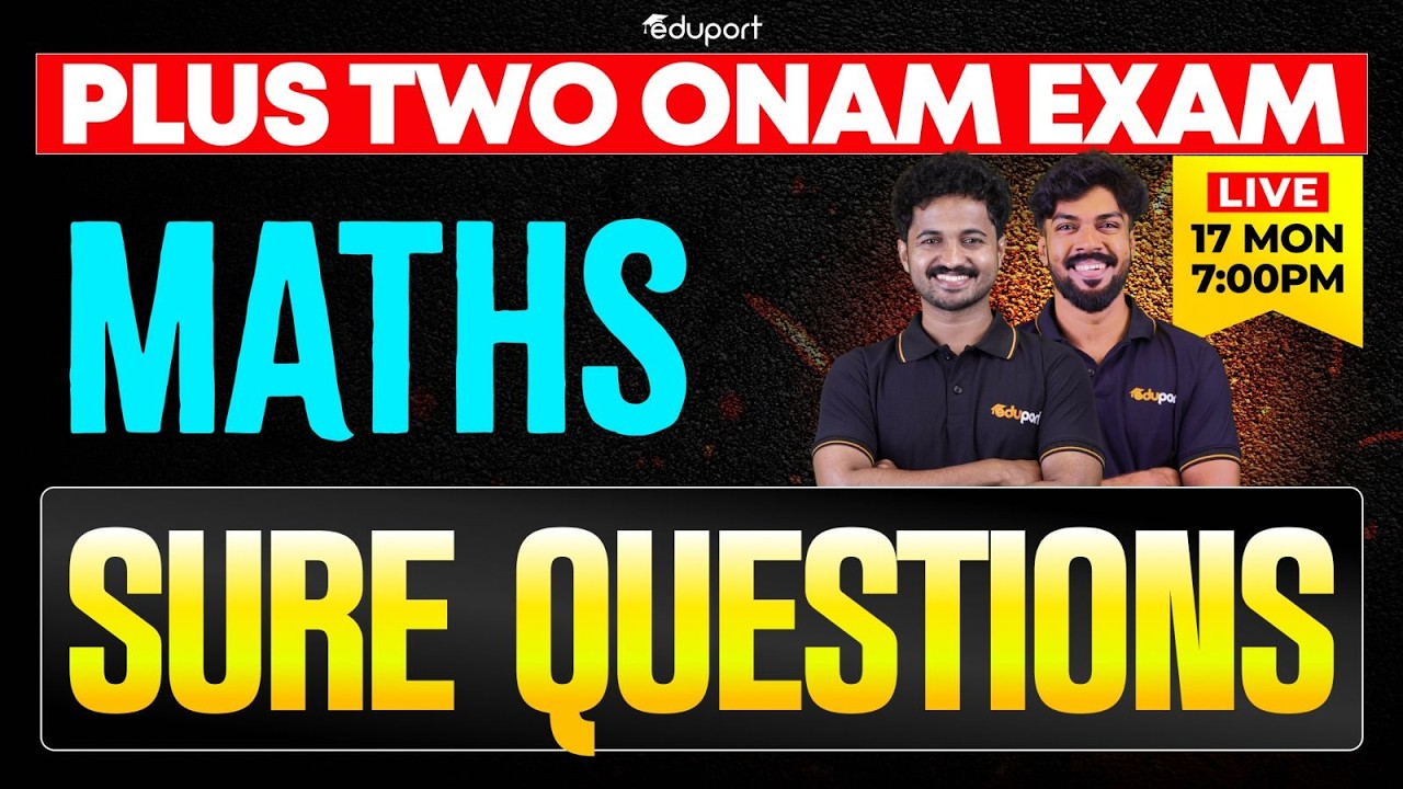 Plus Two Maths Onam Exam | Maths Sure Questions | Eduport Plus Two