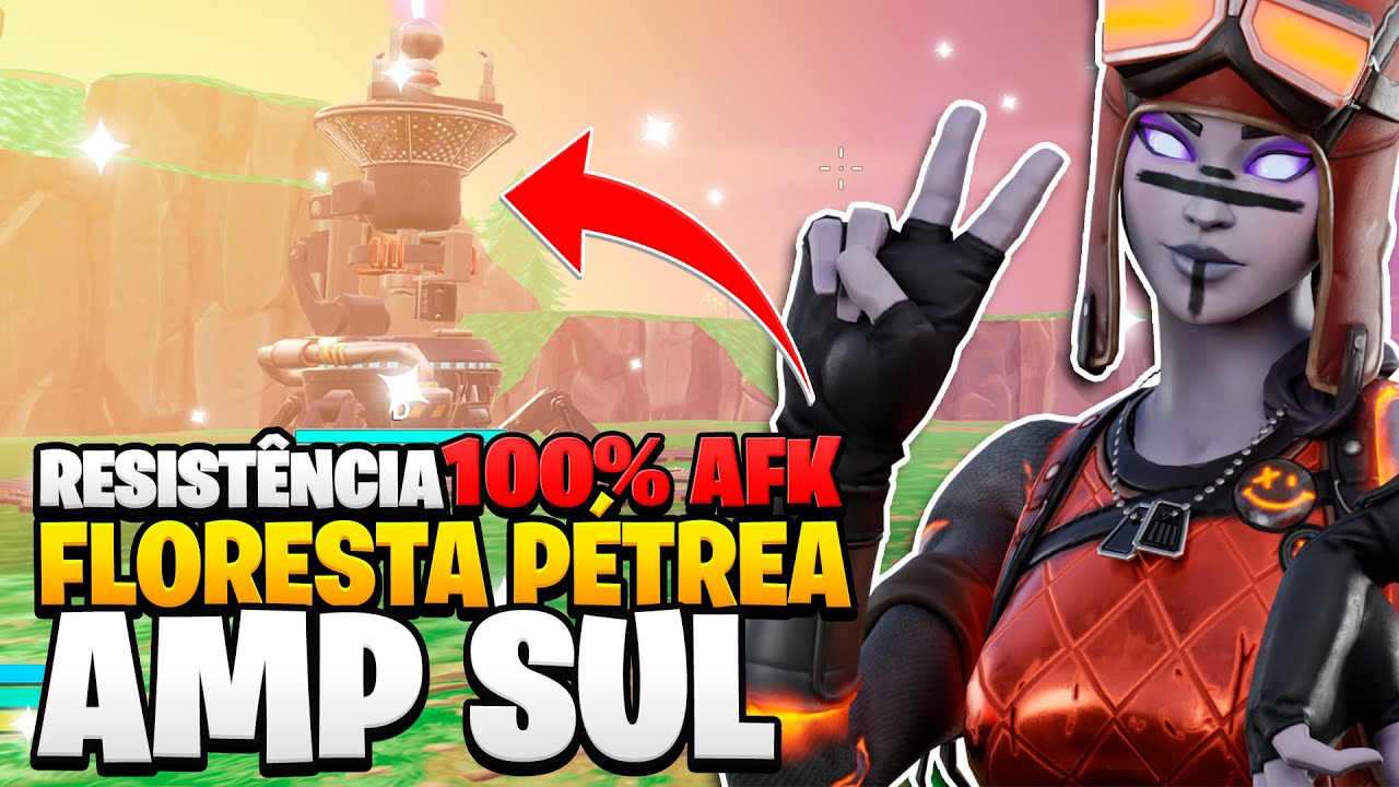 AMP SUL - RESISTÊNCIA 100% AFK DE FLORESTA PÉTREA - FORTNITE SALVE O MUNDO