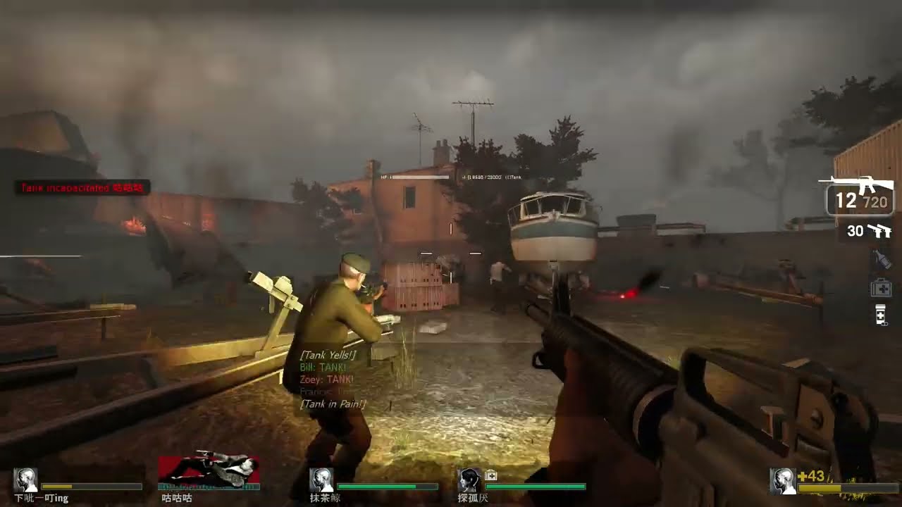 Left 4 Dead 1 Gameplay Multiplayer Campaign The Sacrifice Chapter The Docks