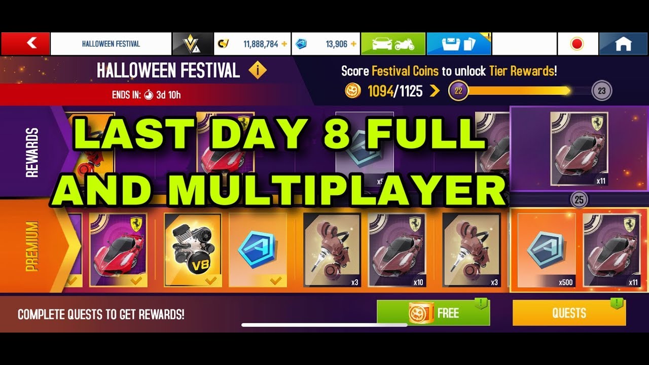 Asphalt 8 Day 8 Full Halloween Festival Check Out