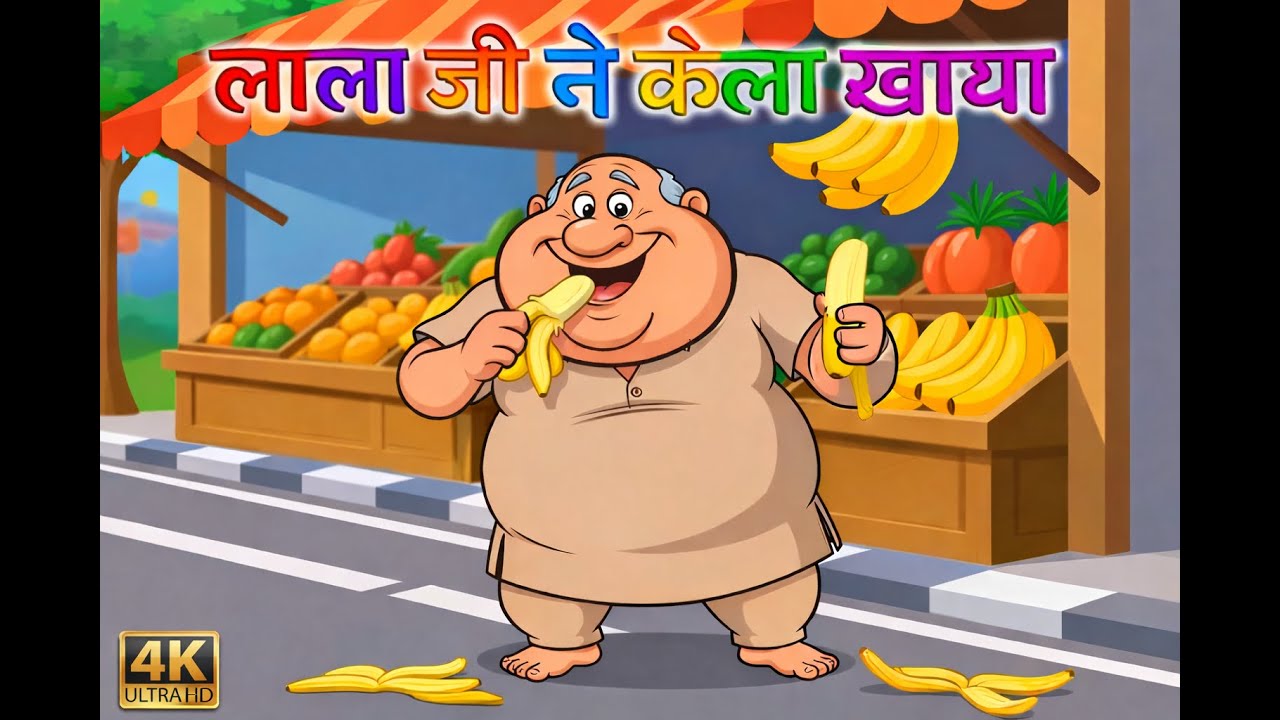 लाला जी ने केला खाया II 4KUHD II Lala Ji Ne Kela Khaya II 3D Kids edutainment.