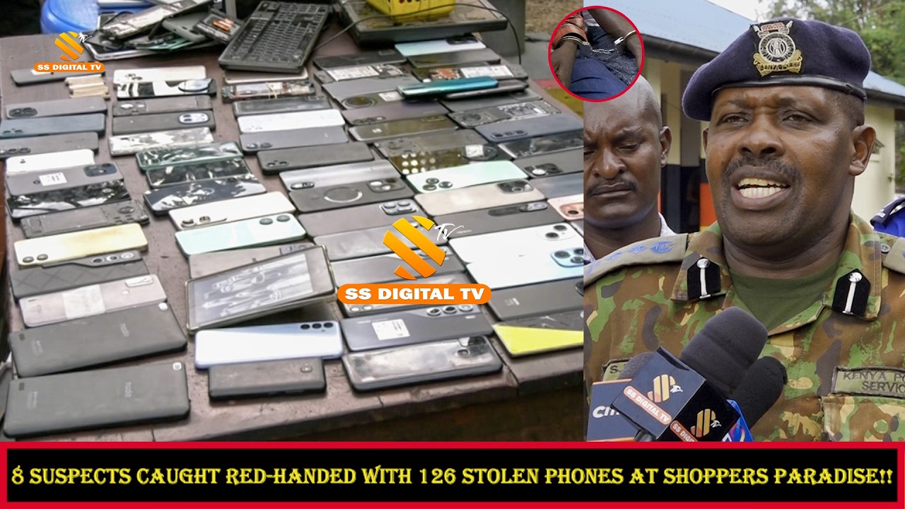 BREAKING!-Nakuru police arrest 8 suspects in CBD with 126 stolen phones at shoppers paradise house 