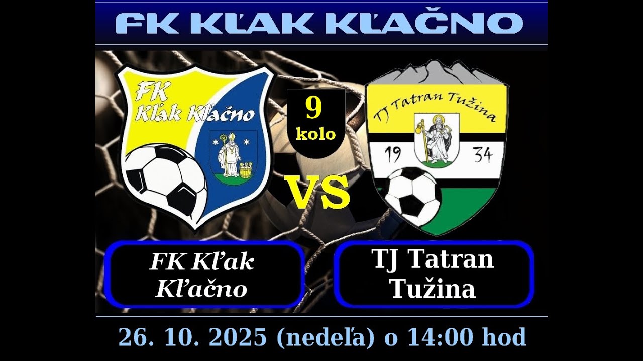 TJ Tatran Tužina - FK Kľak Kľačno  1:4 (1:2) 26.10.2025