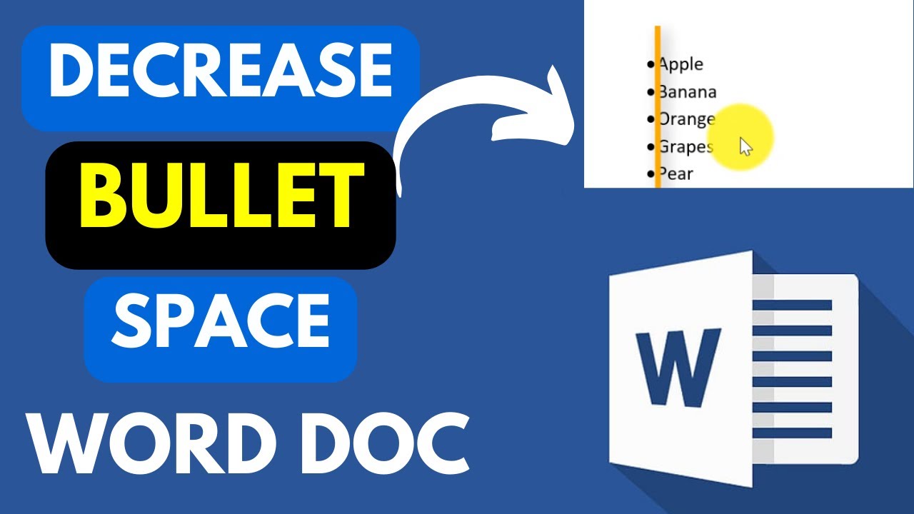 Как уменьшить расстояние между маркером и текстом в Microsoft Word