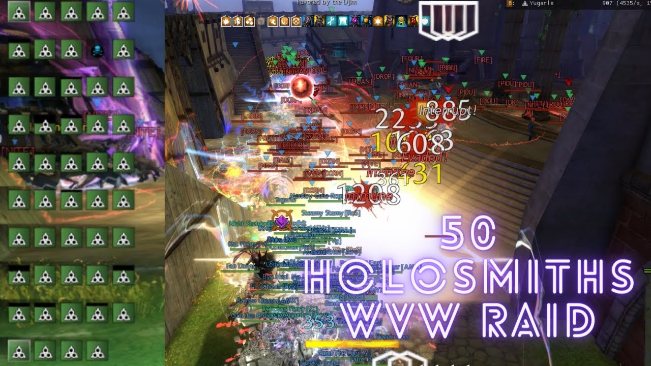 GW2 WvW - No Stab, No Heals, Just 50 LASERS HOLOSMITHS - Ruins of Surmia community raid