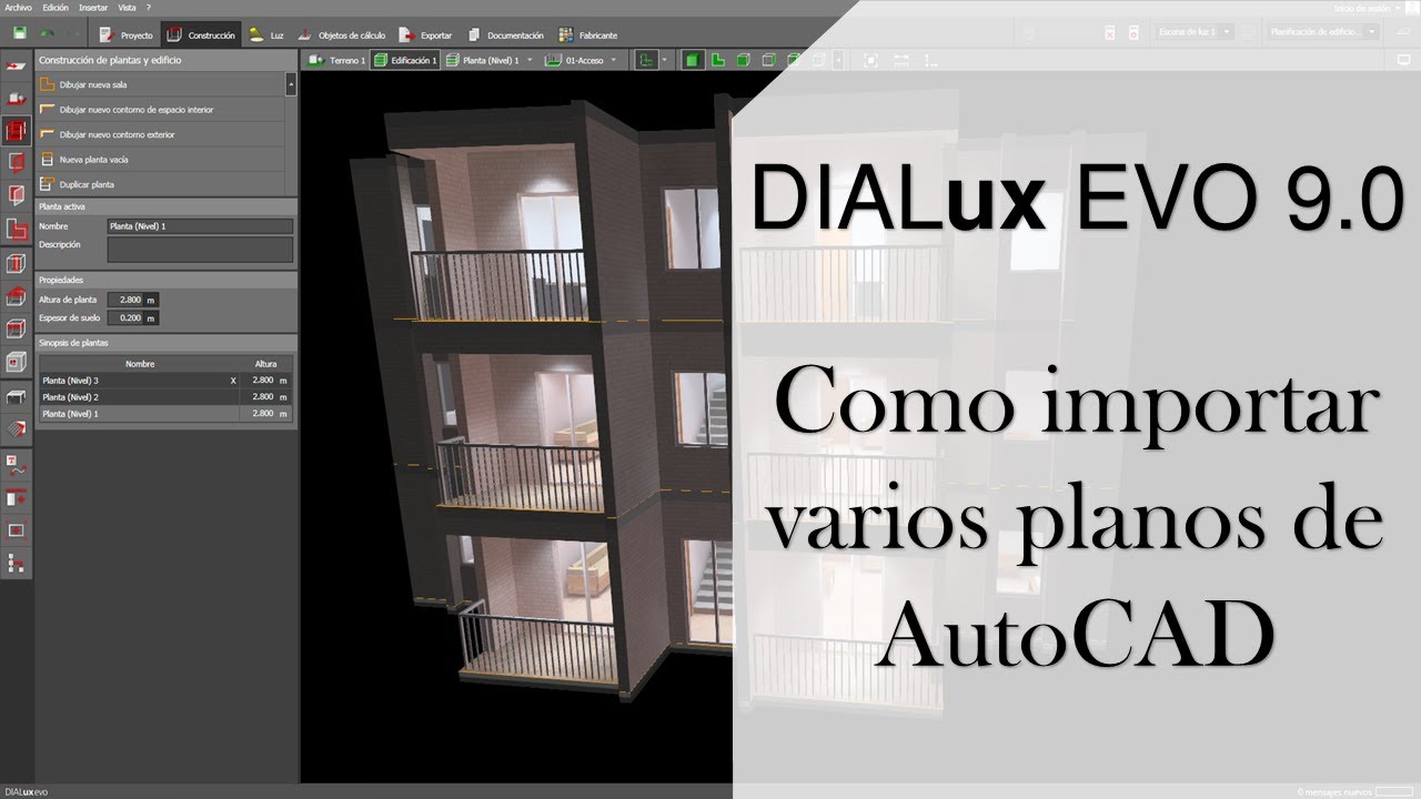 Como importar planos de AutoCAD en DIALux EVO 9.0