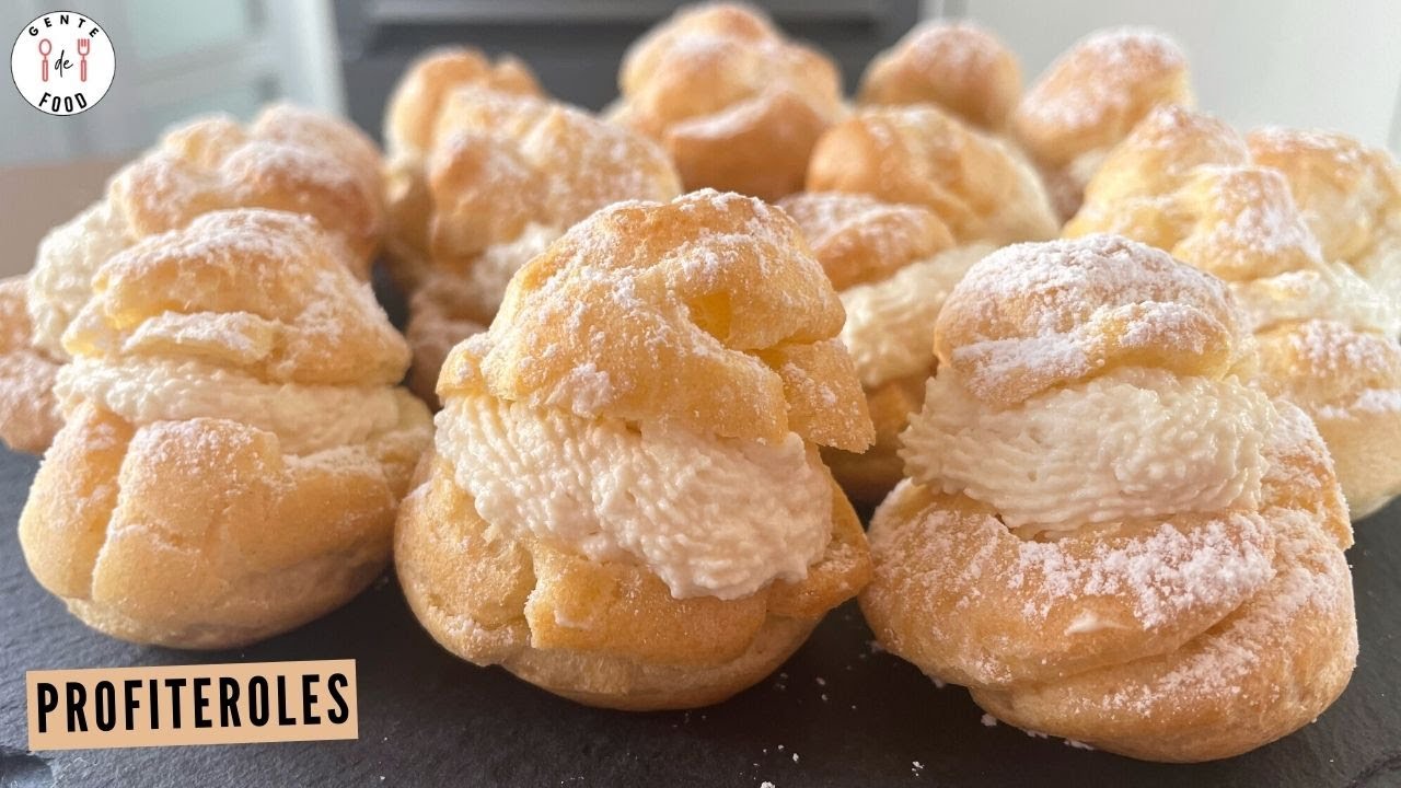Profiteroles con masa casera rellenos de nata | Receta #91 | GENTE DE FOOD