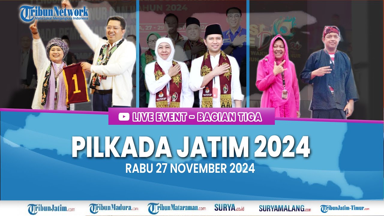 🔴QUICK COUNT PILKADA JATIM 2024 DI 38 KABUPATEN KOTA, Live Event Pilkada 2024 Bagian Tiga