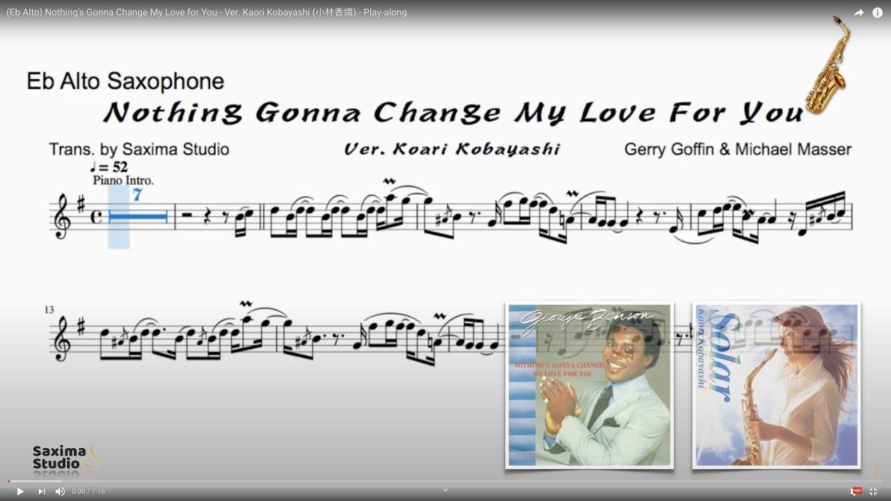 (Eb Alto) Nothing's Gonna Change My Love for You - Ver. Kaori Kobayashi (小林香織) - 動態樂譜 Play-along