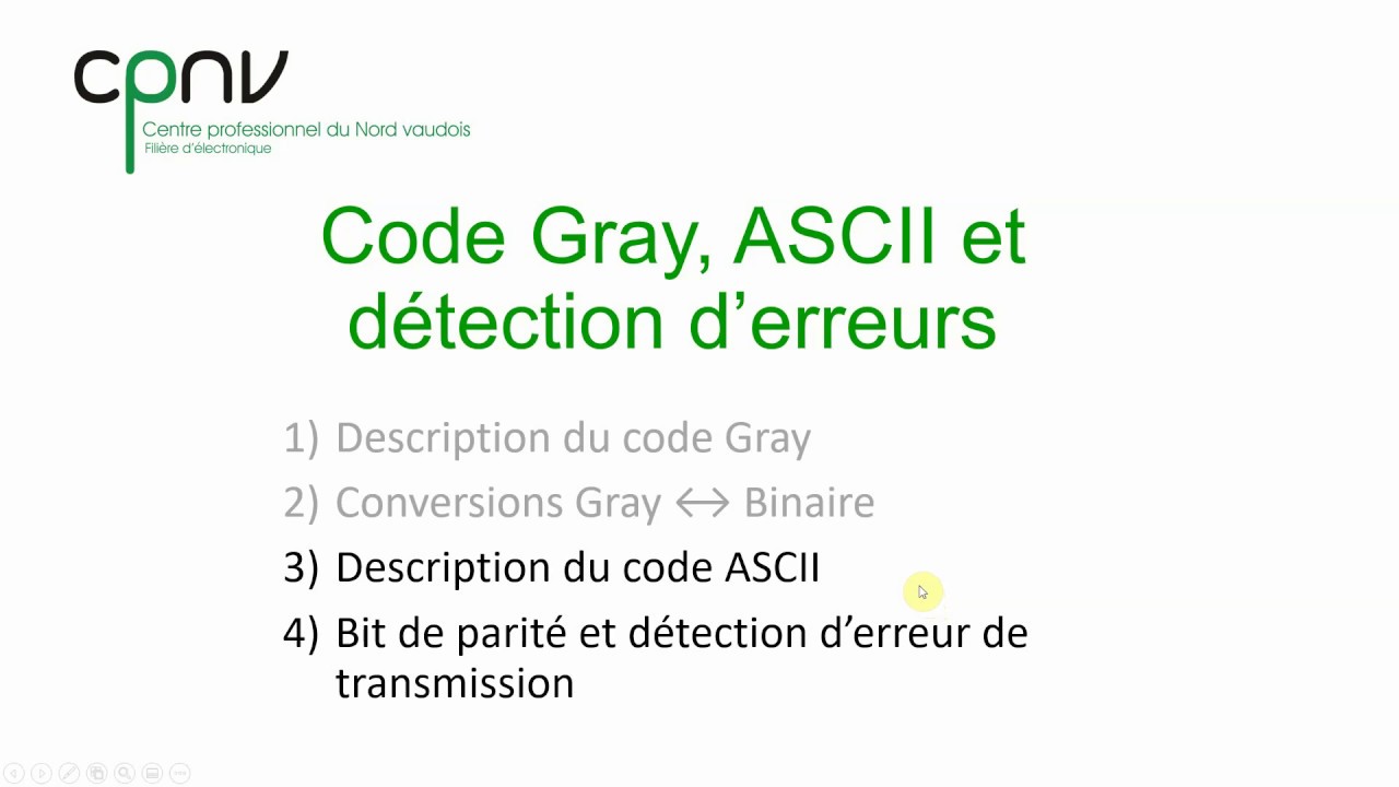 ELNU - Les codes num&eacute;riques (Partie 2 - ASCII, bit de parit&eacute;)