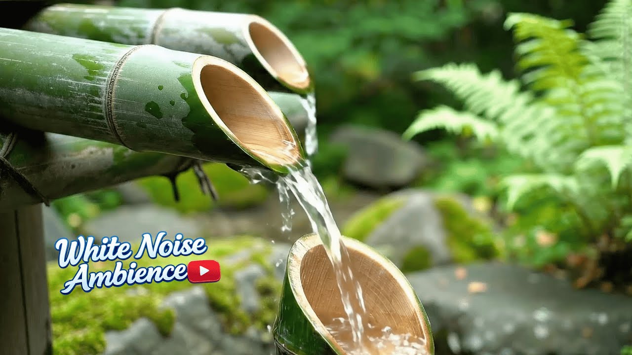 Water Sounds for Sleep | New Year Wellness | Japanese Bamboo Fountain | 4 Hours | White Noise