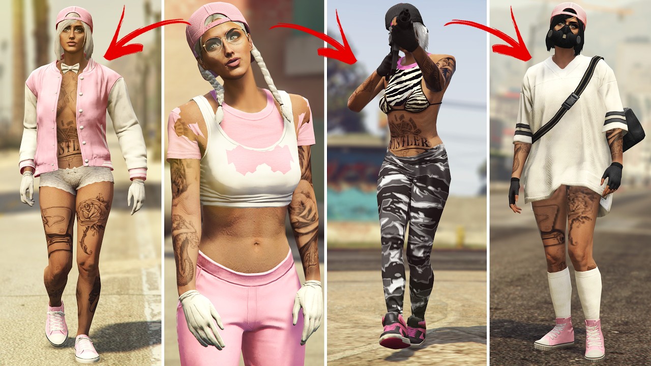 Обязательные розовые женские наряды GTA 5, которые вам понравятся! 🌸✨