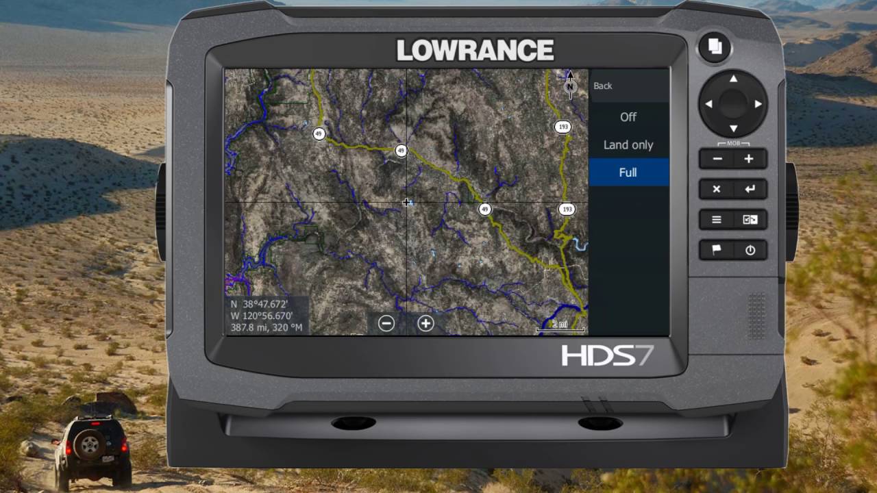 How to Enable Satellite Imagery with Rugged Routes Maps on Lowrance HDS-7 Gen3/Carbon for Off Road