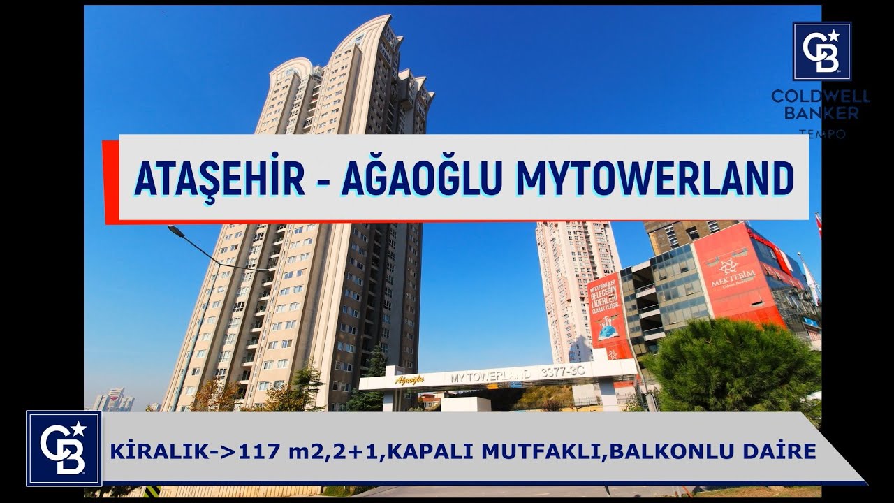 ATAŞEHİR AĞAOĞLU MYTOWERLAND 117m2 KAPALI MUTFAKLI BALKONLU KİRALIK 2+1 DAİRE  FIRSATI