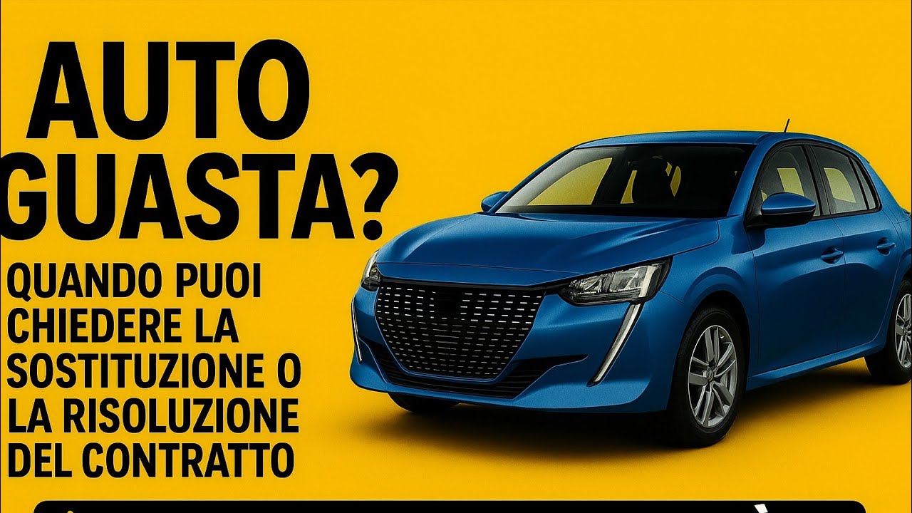 Auto guasta? Quando puoi chiedere la SOSTITUZIONE o la RISOLUZIONE del contratto Difetto conformità