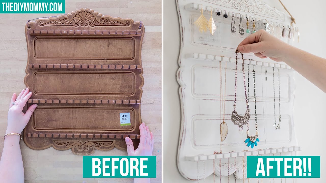 TRASH TO TREASURE | How to Make a Jewelry Organizer from a Thrifted Spoon Rack