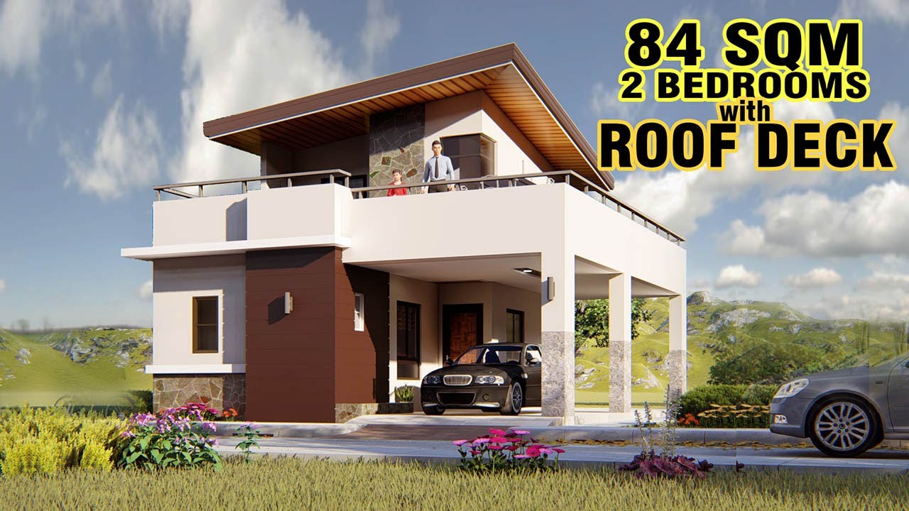 Small House Design (84 SQM) with Roof Deck
