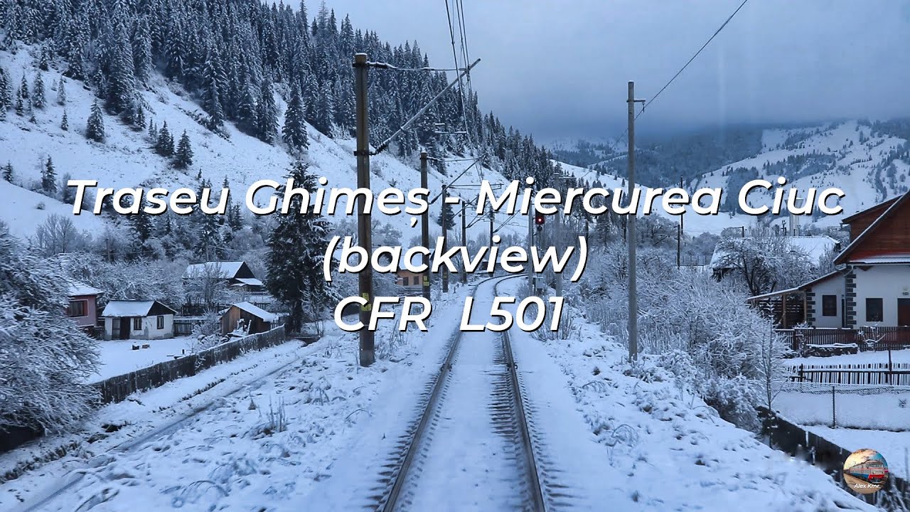 Traseu Ghimeș - Miercurea Ciuc cu trenul (Linia 501; train backview/rearview) iarna