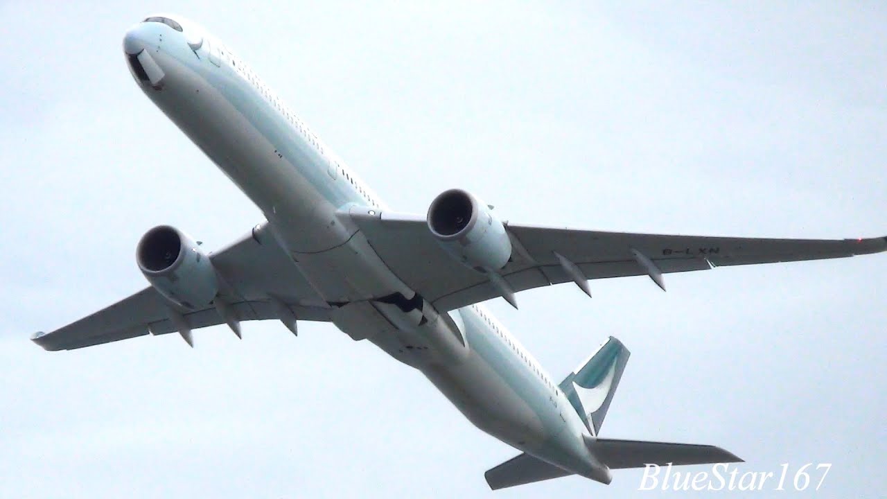 Cathay Pacific Airways Airbus A350-1000 (B-LXN) takeoff from KIX/RJBB (Osaka - Kansai) RWY 06R