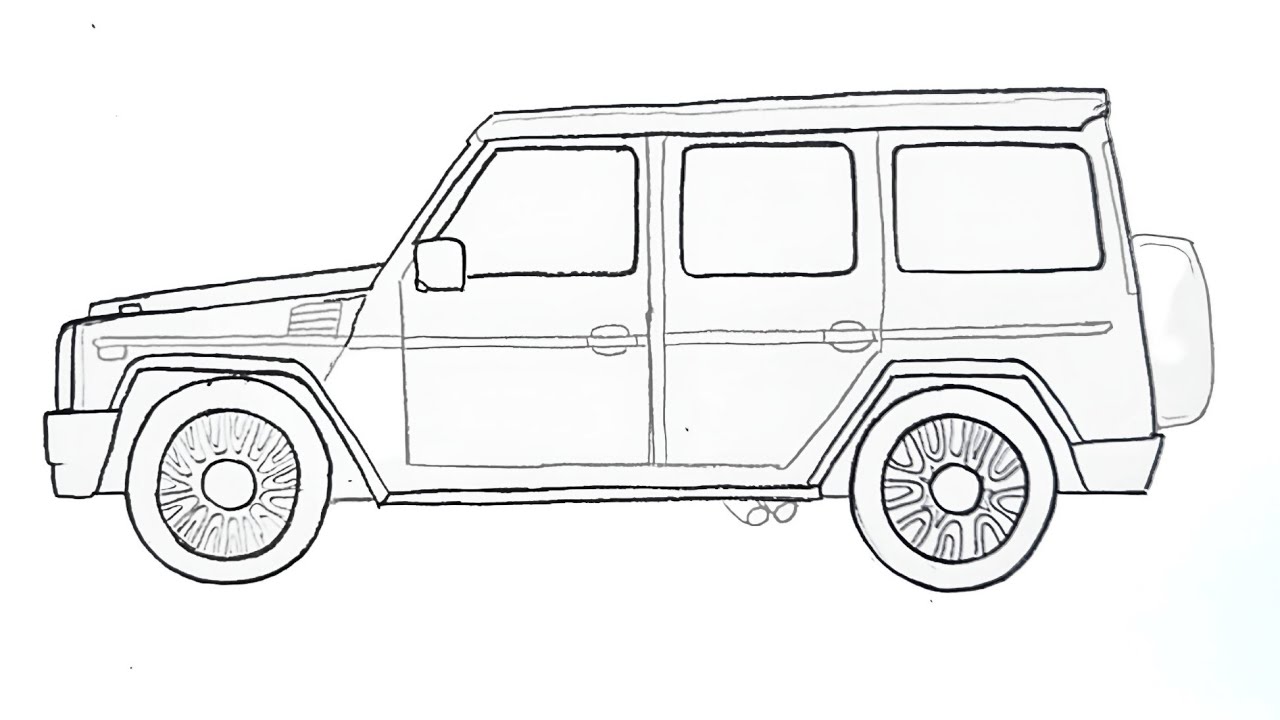 Mercedes G-Wagon Car Drawing | Simple & Realistic Tutorial | Mercedes SUV G-Class Drawing