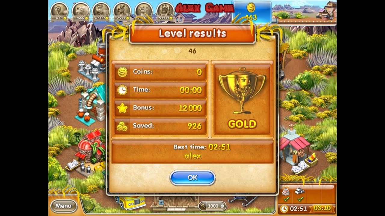 Farm Frenzy 3 American Pie (level 46) only GOLD Веселая ферма 3 Американский пирог Уровень 46 Золото