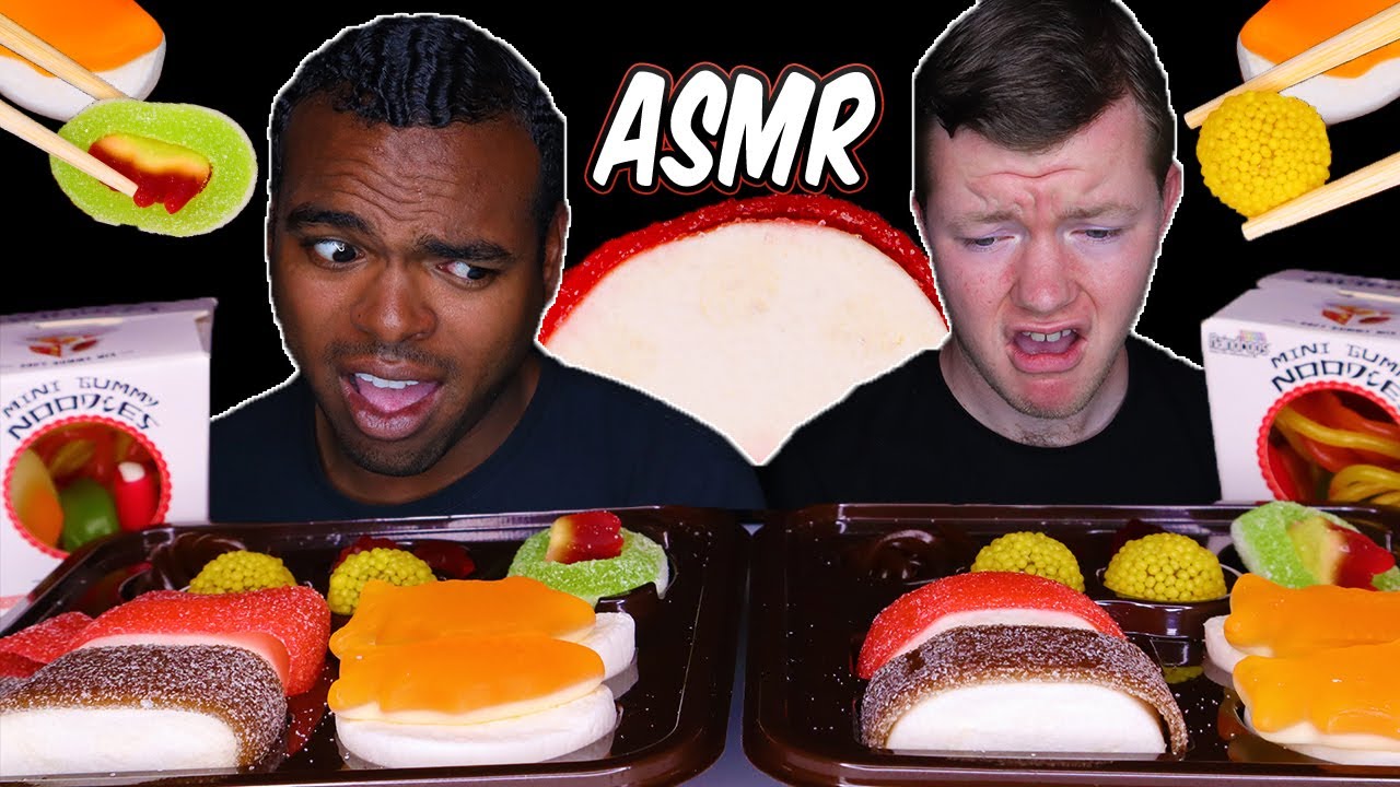 ASMR SUSHI GUMMY MUKBANG! *GUMMY NIGIRI, CALIFORNIA ROLL, GUMMY URAMAKI, GUMMY IKURA, GUMMY KOIKUCHI