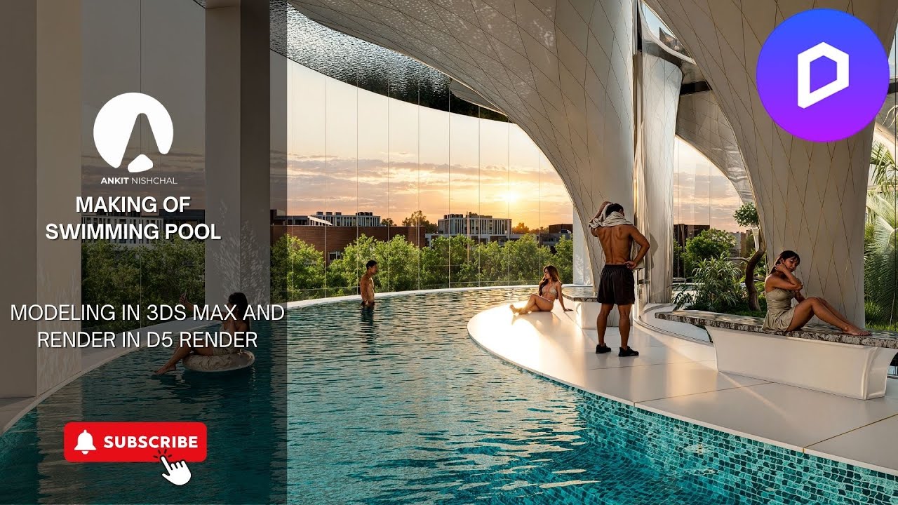 🎥 Making of a Swimming Pool in D5 Render | Full Tutorial | 3ds Max Modeling & Rendering
