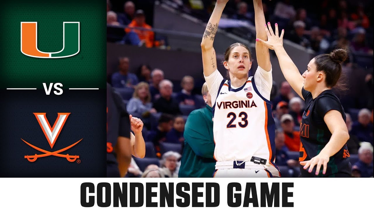 Miami vs. Virginia Condensed Game | 2025-26 ACC Women's Basketball