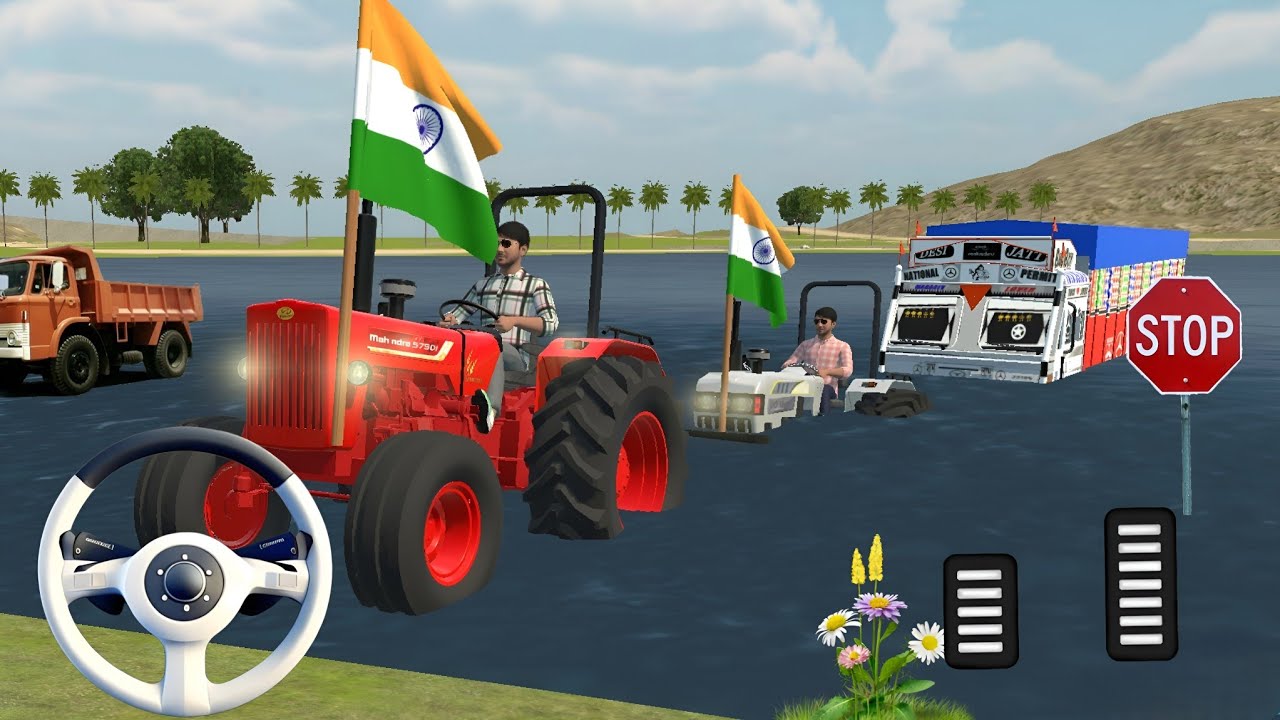 Truck stuck in Sea 🌊 Tractor 🚜 rescue truck from Sea ⛵#tractor #gaming 