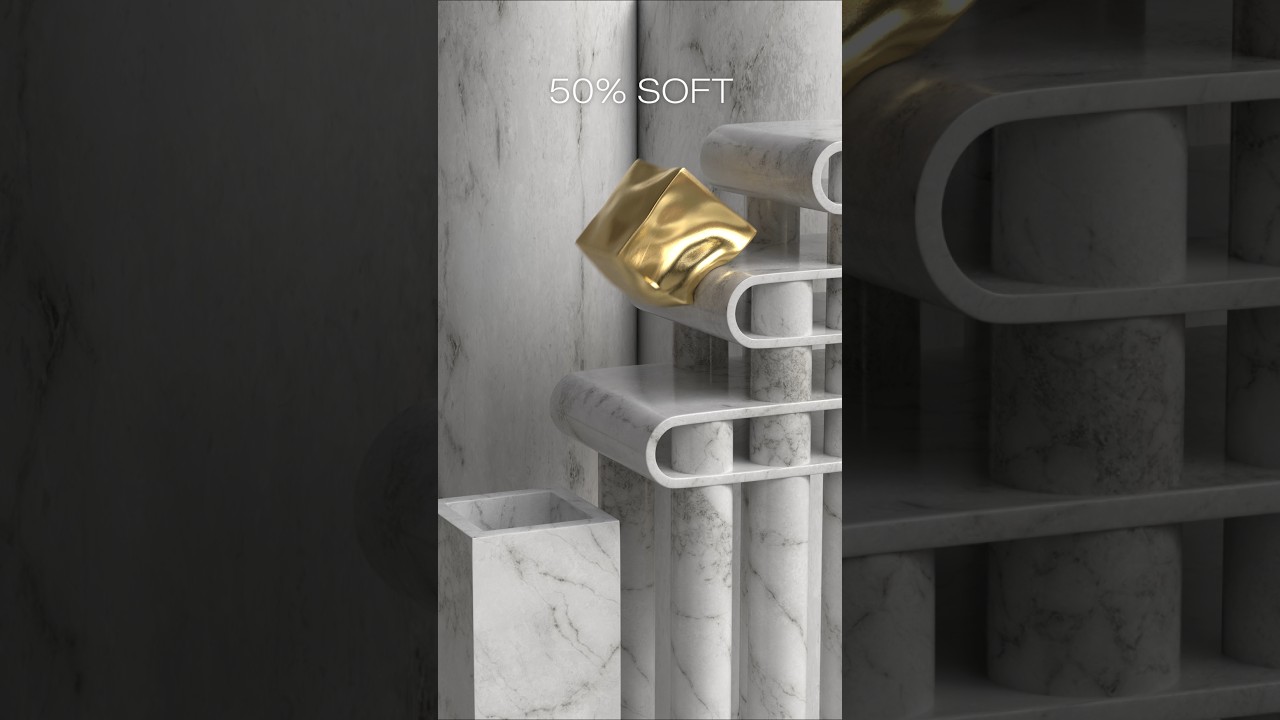 0% vs 100% Softness 3D Soft Body Simulation #3d #shorts #blender