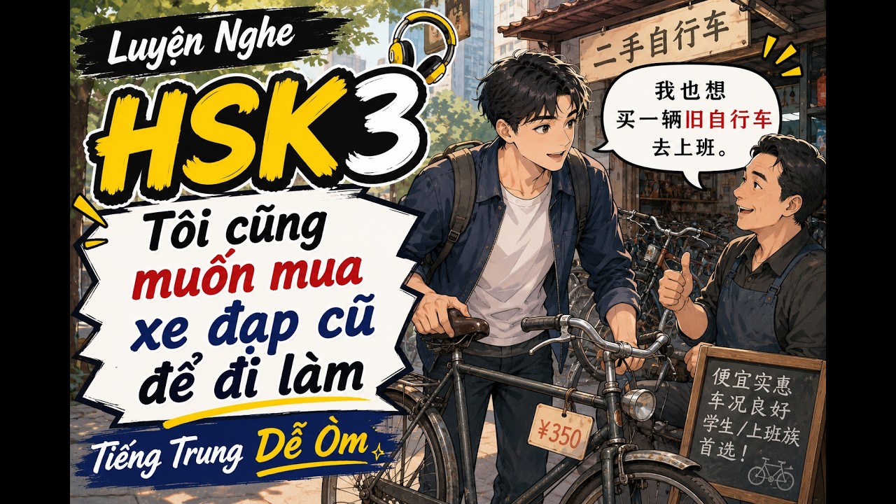 Luyện Nghe HSK3: Mua xe đã qua sử dụng | GT Phát Triển Khẩu Ngữ 2 - Bài 6