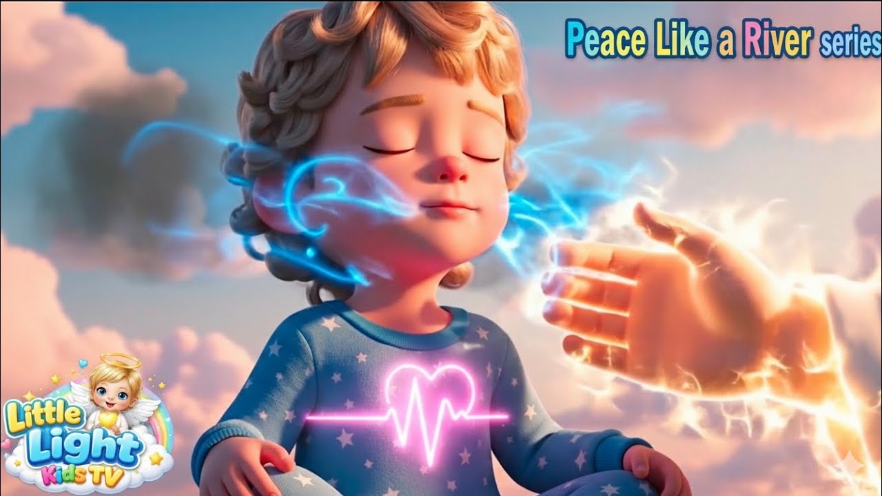 Teaching Toddlers Peace like a river series 🌊🤍 Flowing all day long, Bedtime Christian song for kids