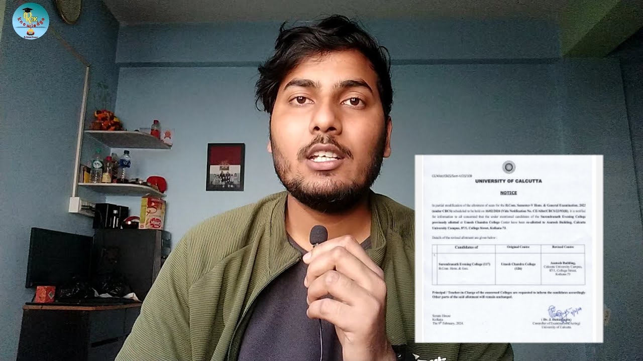 CU 5th Semester Exam Center Change Notice 🔥 For B.com #surendranath_college #cuexam2024