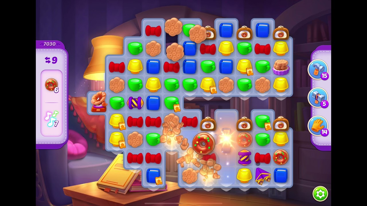 HomeScapes Level 7030 no boosters (16 moves)
